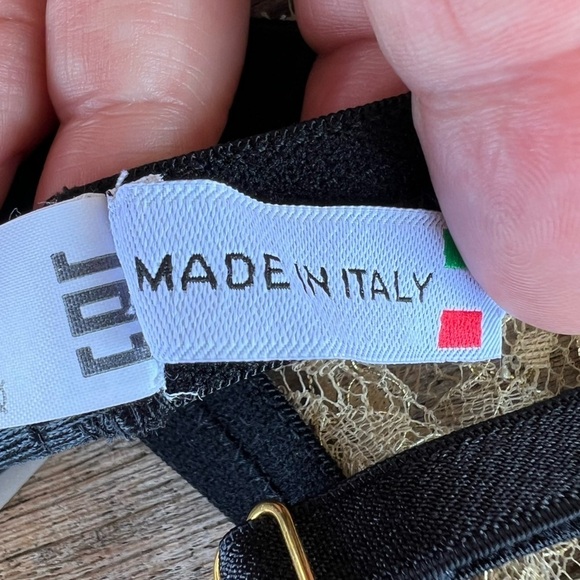 Valery Prestige Collection Luxury Gold Triangle Bra 38B Tulle Leavers Lace NWT - Picture 16 of 16